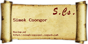 Simek Csongor névjegykártya